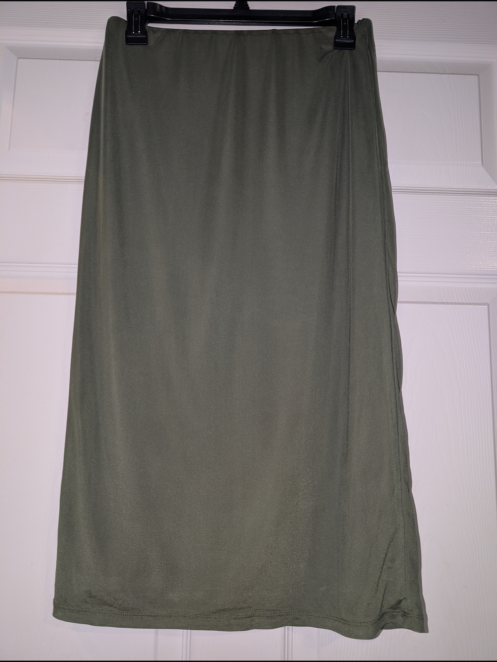 Olive Green Women's Straight Midi Skirt